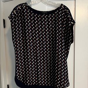 The Limited Dark Blue Blouse with Heart Design